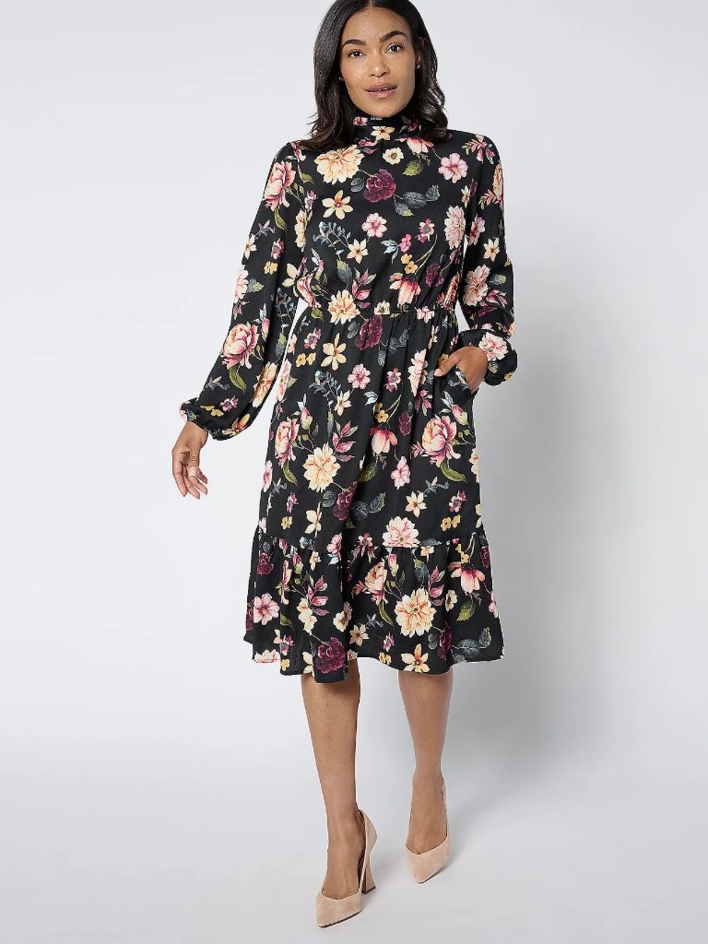 Studio Park X Ali Carr Tiered Ruffle Dress w/Bow, Black Sz  a65617